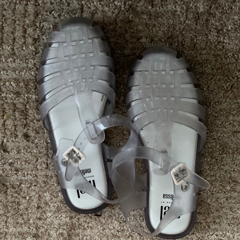 Mini Melissa Possession Kids Jelly Sandals Smoke Grey Translucent‎ Fisherman